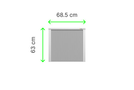 S100 1.0 kw RAL9010  63/69/8 cm + thermostaat 530